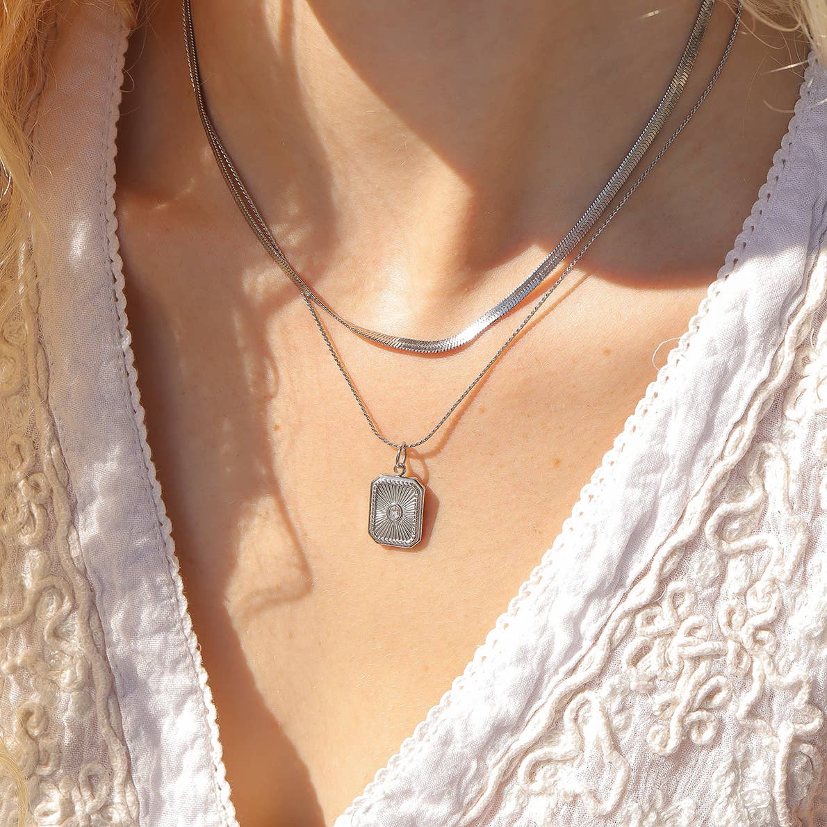 WJW - Wholesale Link & Chain Necklace - Stainless Steel Herringbone Chain Necklace7