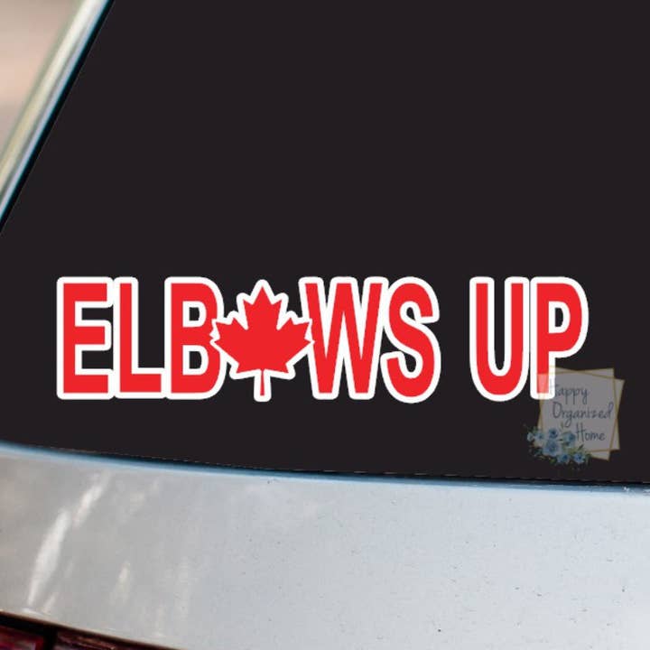 Elbows up! Car Decal Canada Proud for wholesale by Happy Organized Home