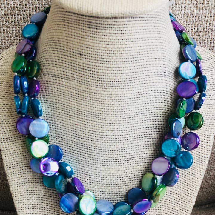 Studio G - Wholesale Beaded/Pearl Necklace - #8023-3 Strand Mother Of Pearl