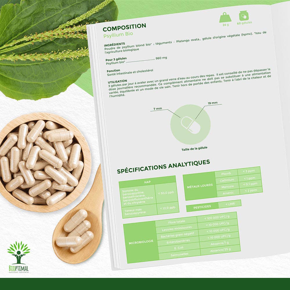 Bioptimal - Wholesale Oral Supplement/Vitamin - Organic psyllium capsules - Bioptimal6