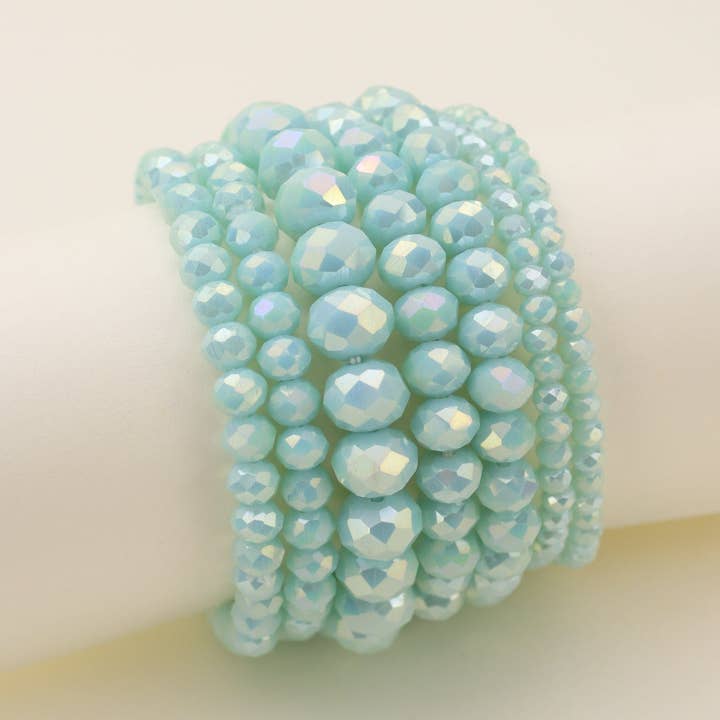 MiMi Wholesale - Wholesale Jewelry Set - CB2177 7 Piece Glass Beaded Bracelet Jewelry Set8