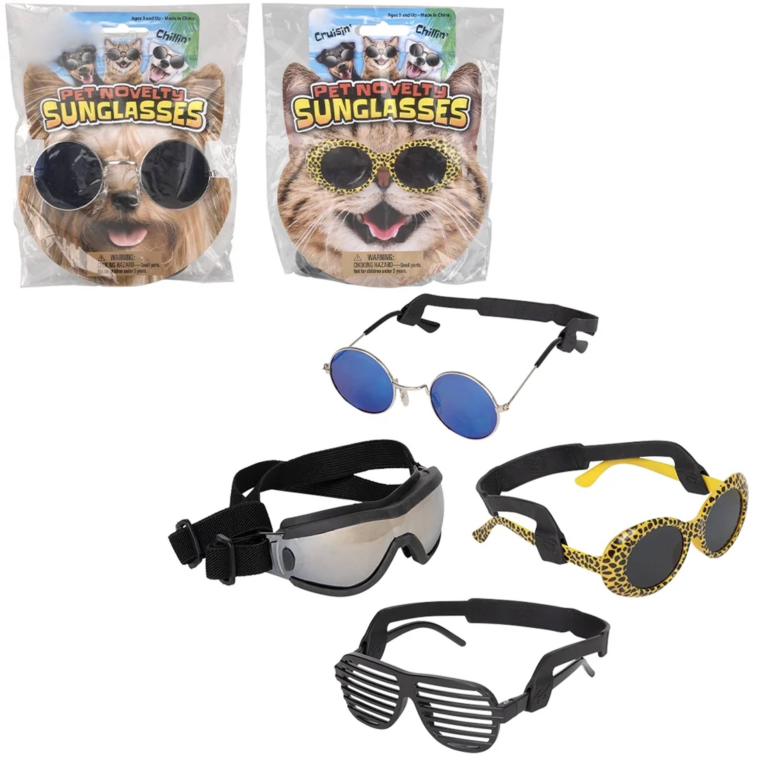HALLEE - Vente Déguisement – chat et chien - Lunettes de soleil fantaisie pour animaux - Assorties5