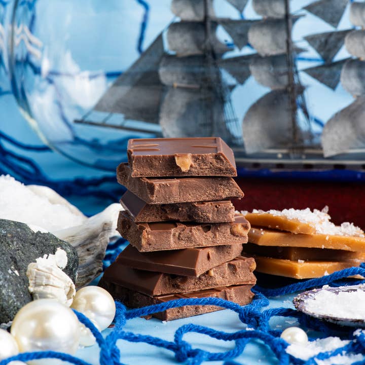 Seattle Chocolate Presents MAEVE - Wholesale Chocolate Bar - San Juan Salted Toffee Truffle bar