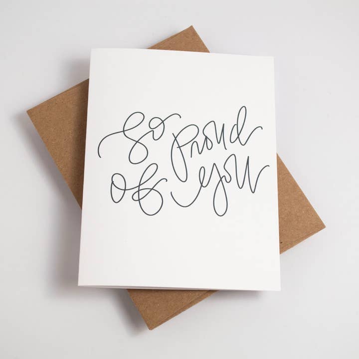 So Proud of You - Biglietto bianco e nero per la vendita all'ingrosso da parte di The Woven Pen