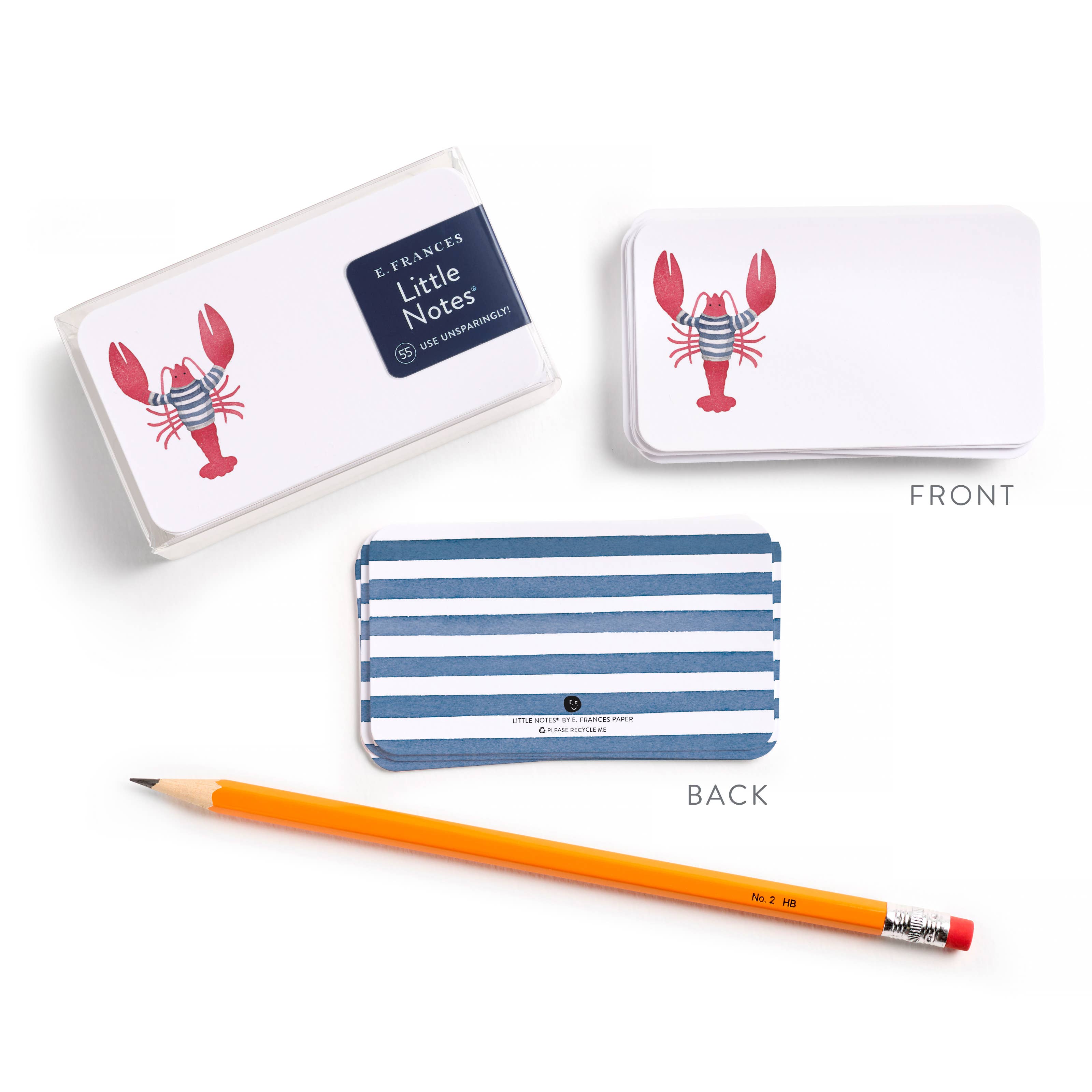 E. Frances Paper - Wholesale Stationery/Notecard Set - Lobster Little Notes® NEW 55 Count1