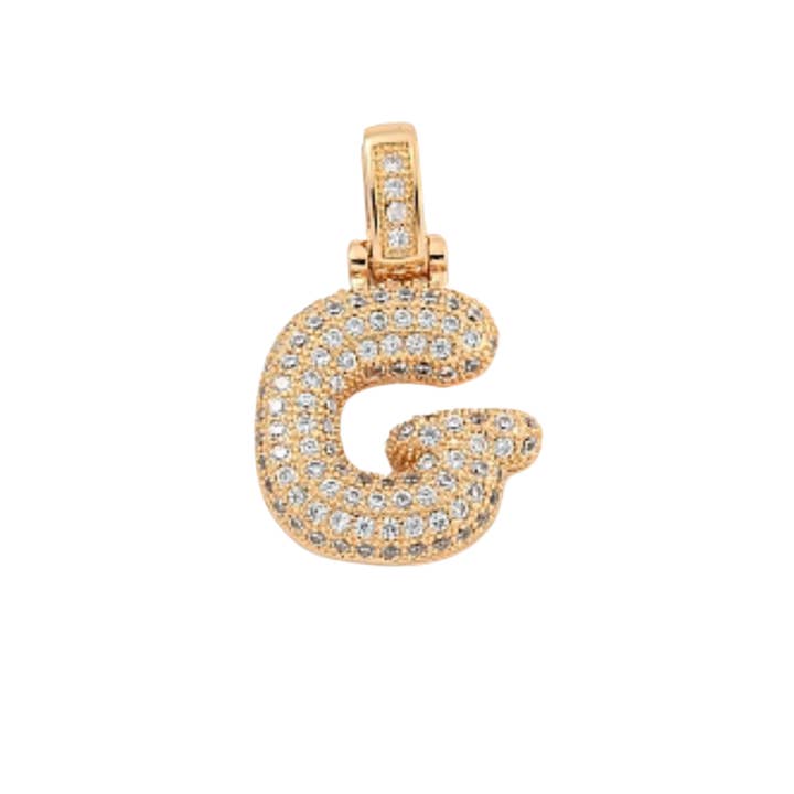 The Charm Bar Company - Wholesale Individual Charm/Pendant - Light Gold Rhinestone Bubble Initial Letter | Alphabet Charm6