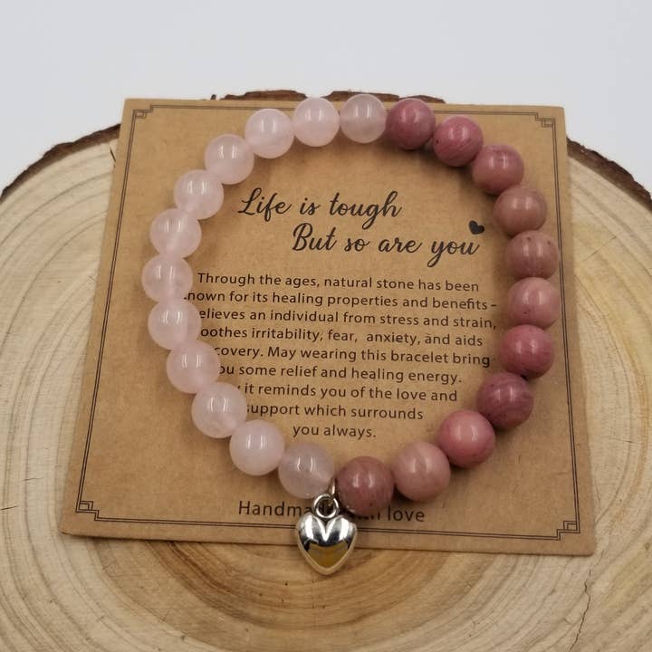 Natural Rose Quartz Stone Heart Bracelet and other Purchase Wholesale rose quartz hearts. Free Returns & Net 60 Terms on Faire trending on Faire.