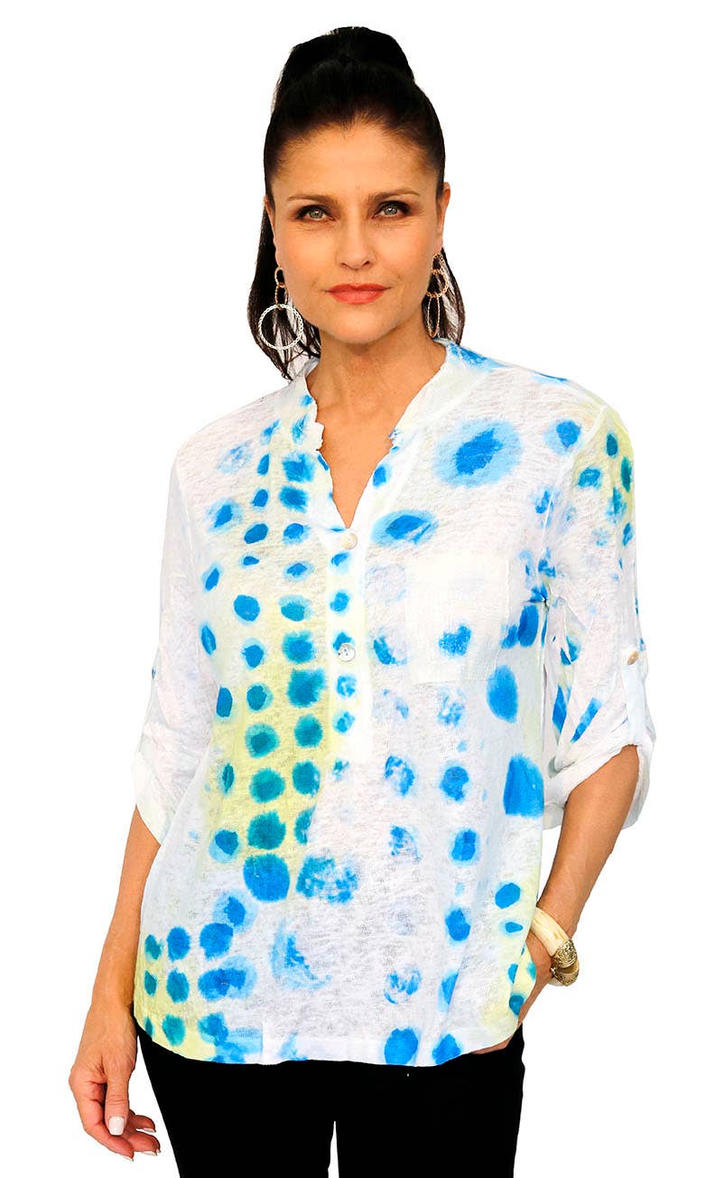 Impulse California – wholesale Blouse – Women’s – 819P820 3/4 Sleeve w/ tab and pull detail & sequined collar 0