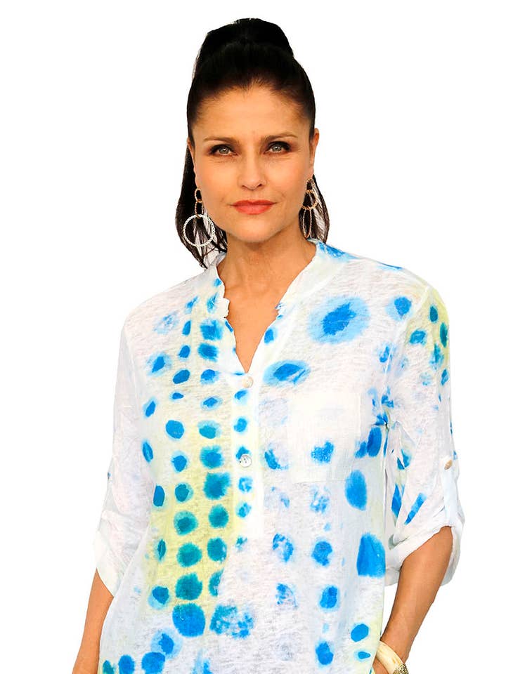 Impulse California – wholesale Blouse – Women’s – 819P820 3/4 Sleeve w/ tab and pull detail & sequined collar 0