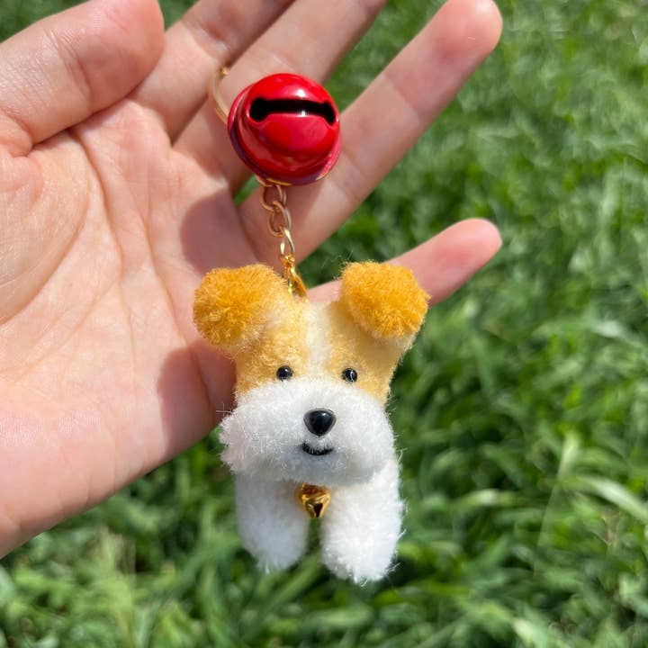 Handmade Jack Russell Keychain – Cute Cartoon Dog Bag Charm for wholesale by JOYFULJOTS