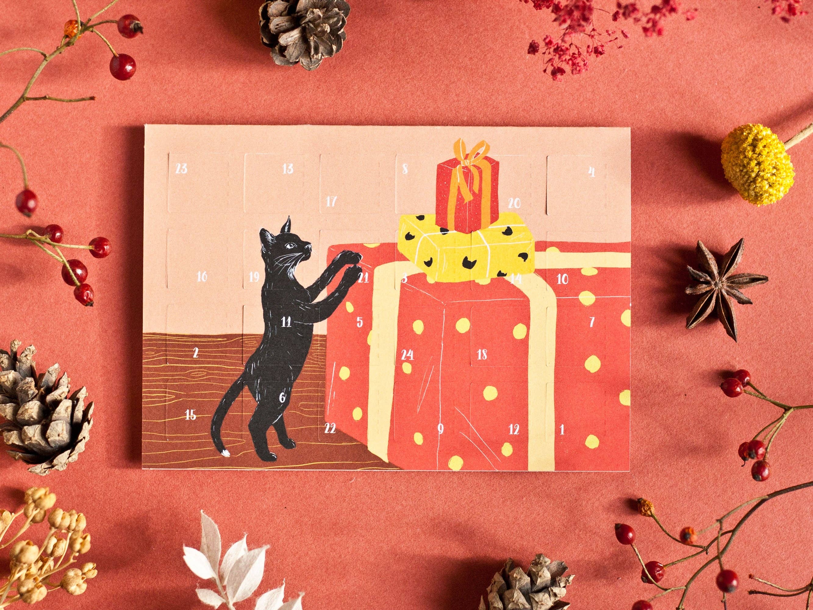 Katja Rub – Großhandel Adventskalender – Adventskalender Postkarte Katzen A62