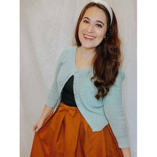 Mak – Engroshandel Cardigan - Dame – Mak 3/4-ærmet kort strikket cardigan med rund hals MK35143