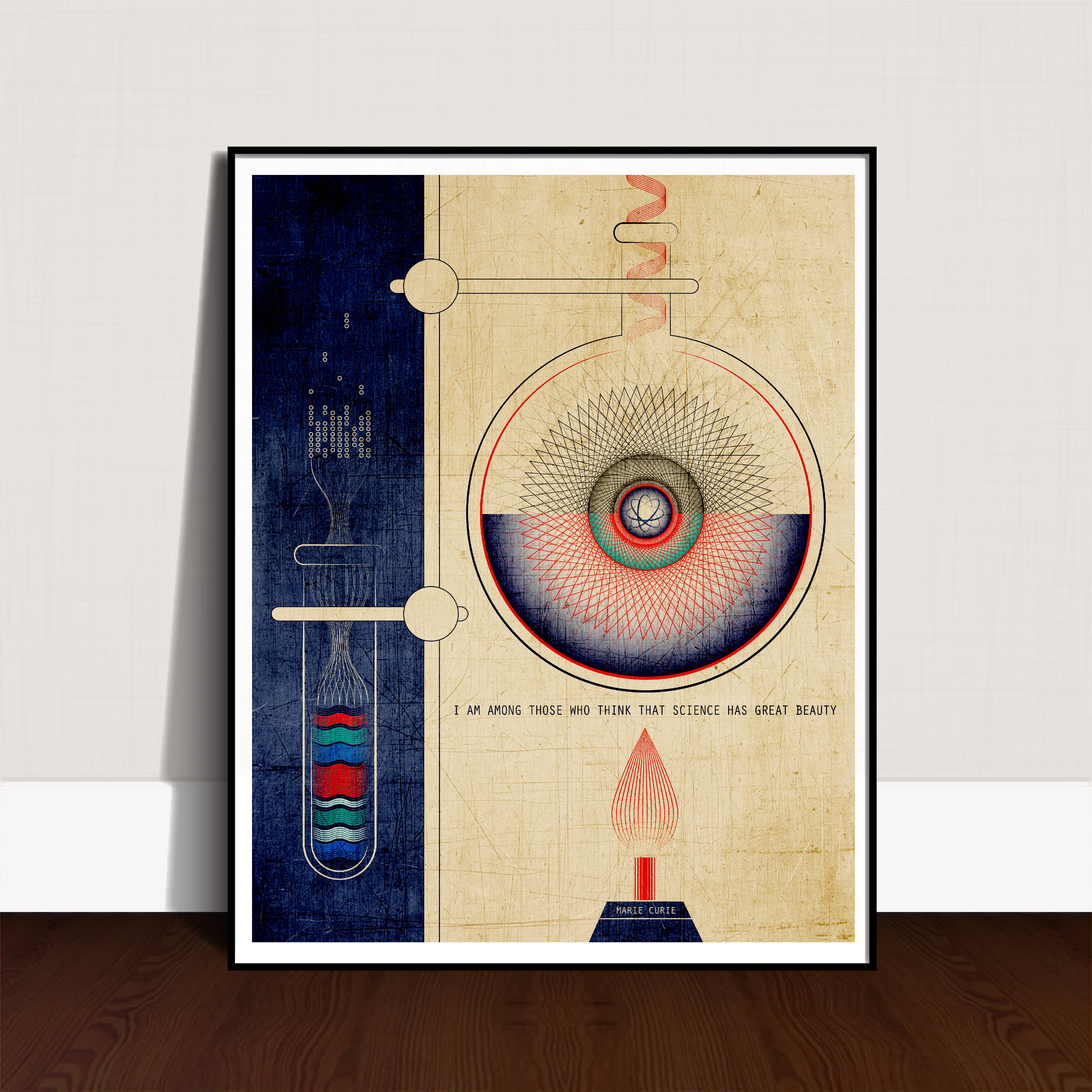 Lucky Skye Graphics - Vente Affiche d'art - Citation Marie Curie1