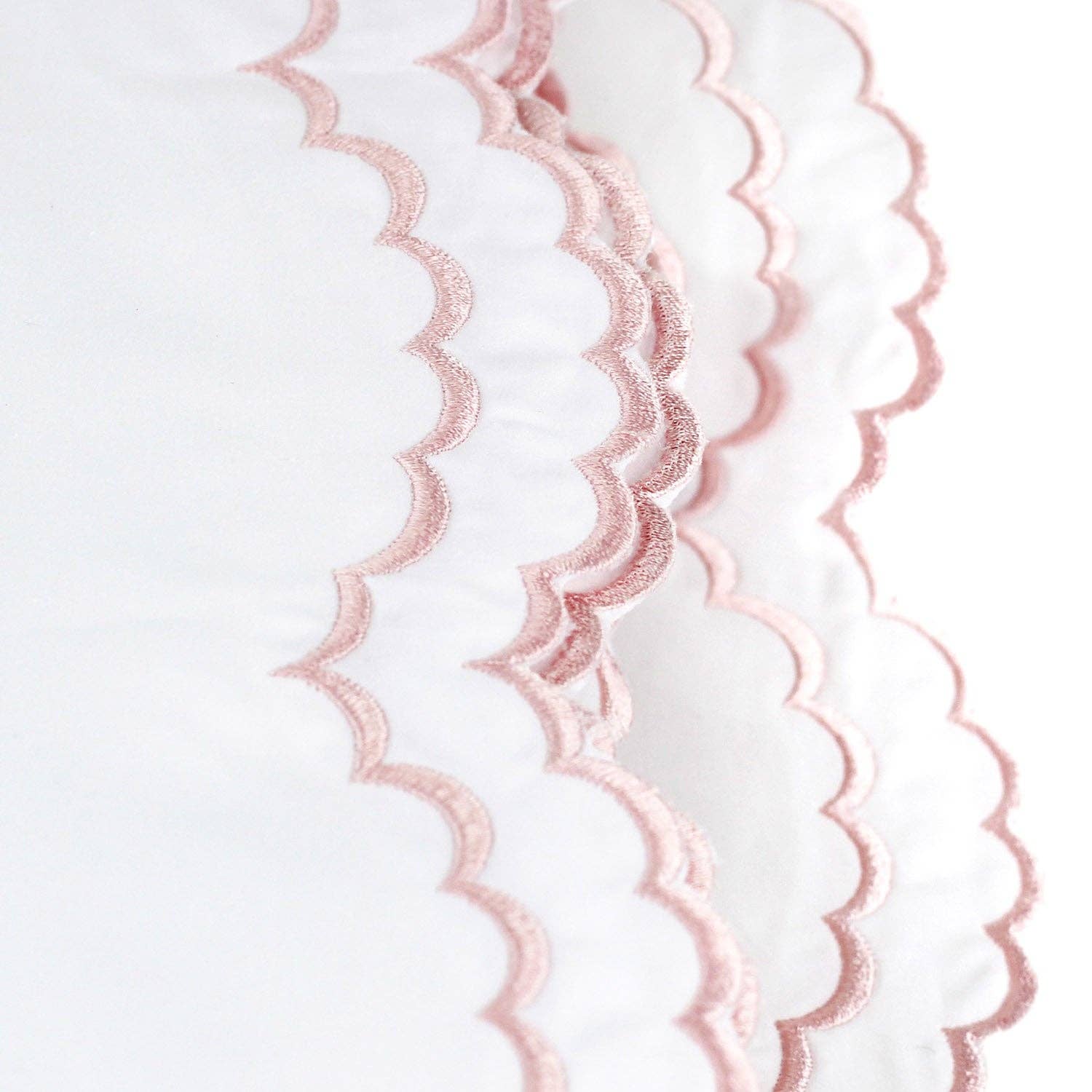 Mélange Home - Wholesale Sheet Set - Double Scallop Embroidered Cotton Percale Sheet Set16