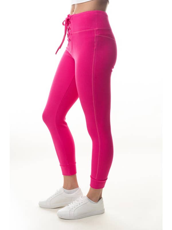 Hot Pink P40384 High Waisted Solid Knit Leggings for wholesale on Faire