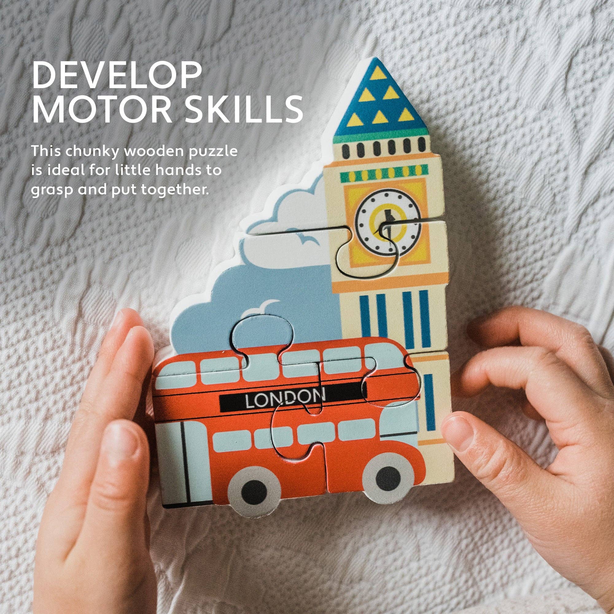 Orange Tree Toys - Wholesale Puzzle - Kids - London Bus Wooden Puzzle4