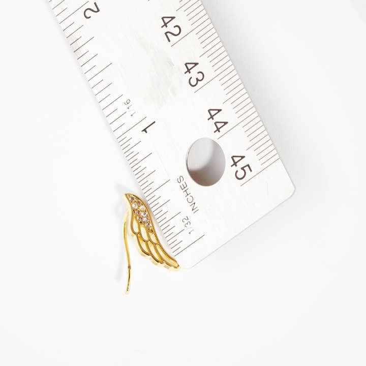 Fashion City - Wholesale Ear Jackets/Climbers - CZ Gold Dipped Wing Ear Crawler2