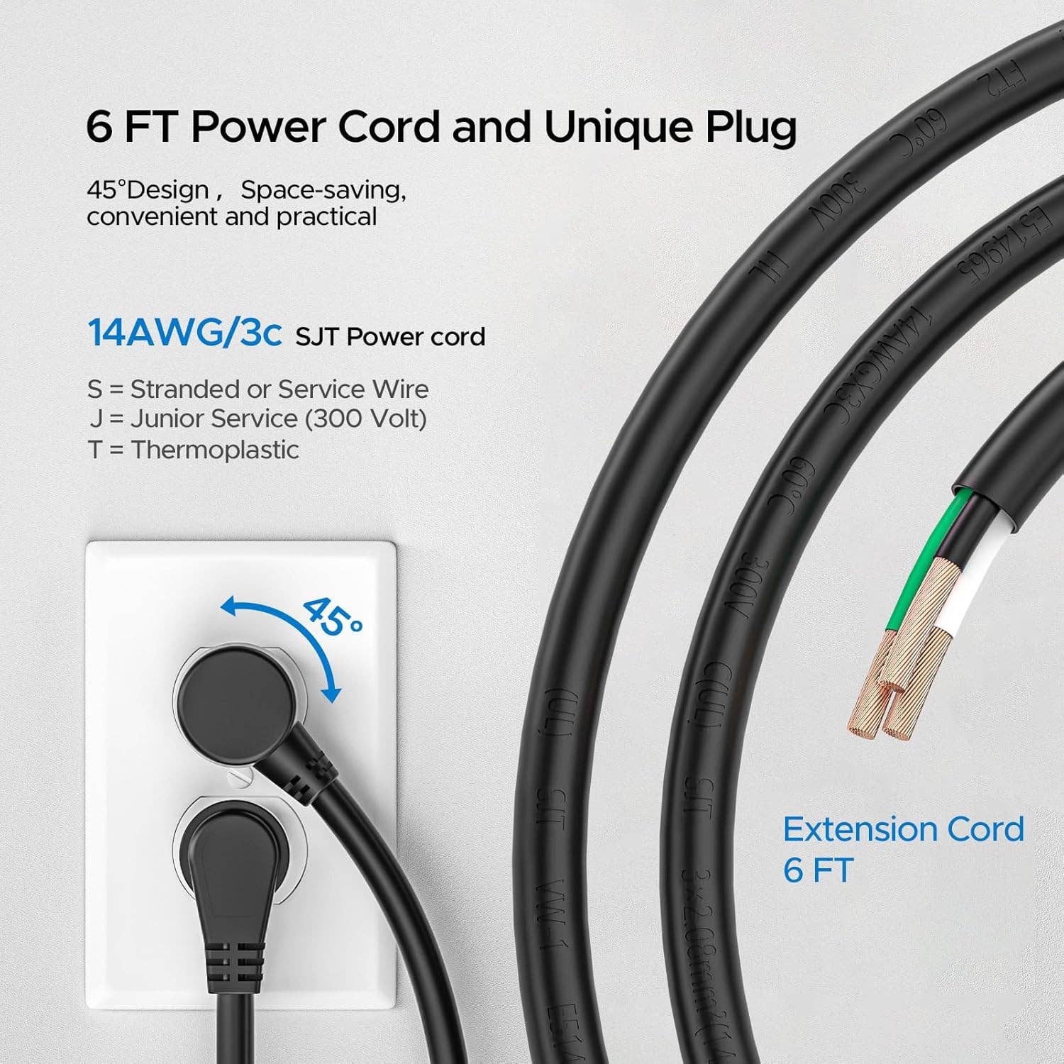 Rocket Socket Technology - Wholesale Power Adapter - CRST 2PK Wider Spaced 6 Outlet Metal Surge Protector Power Strip 2100J 15A 1875W Heavy Duty Mountable Power Bar 6FT Flat Plug Extension Cord3