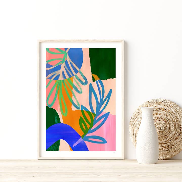 Colourful Leaf Art Print for wholesale by Violets Print House