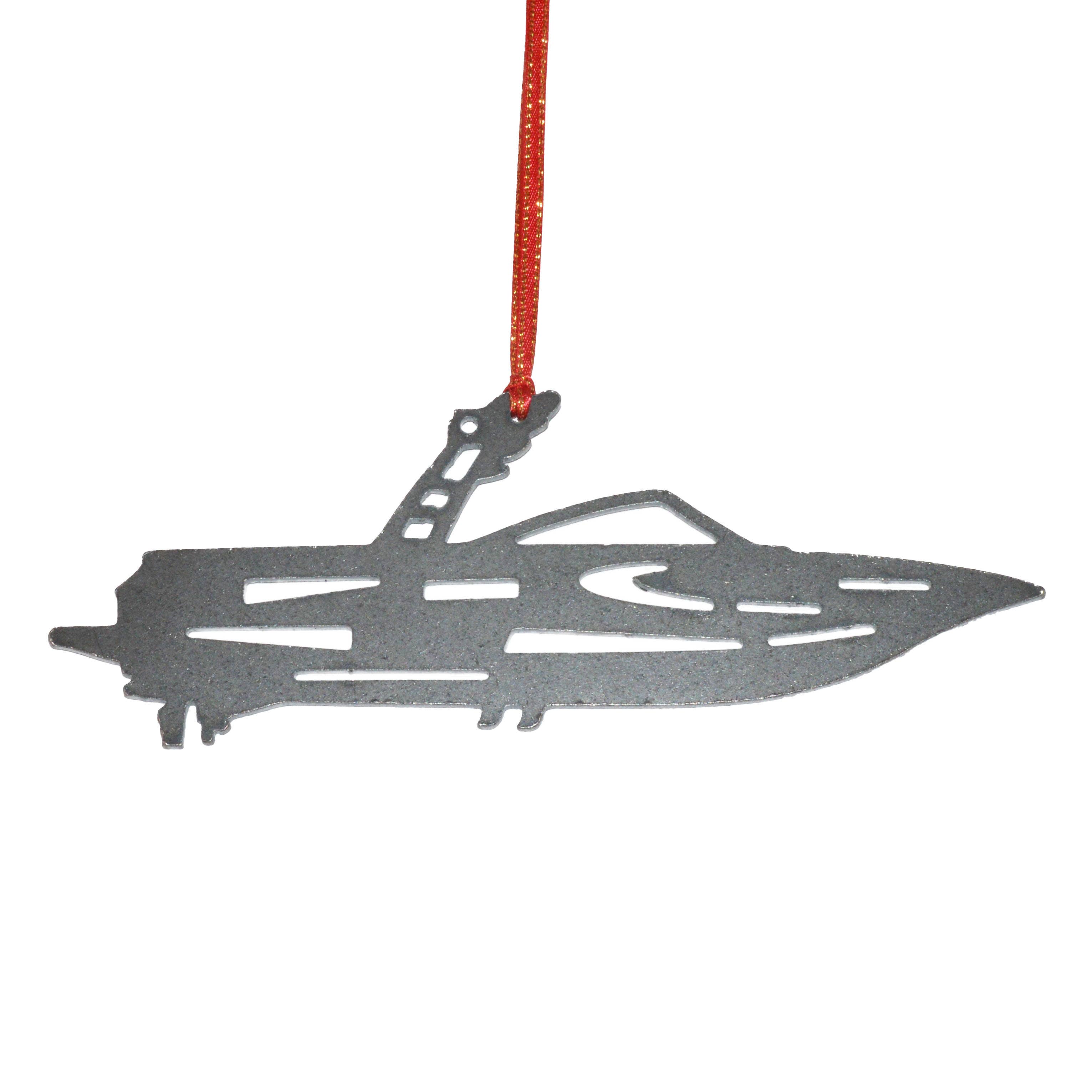 Burke Metal Work - Wholesale Ornament - Ski Boat Ornament2