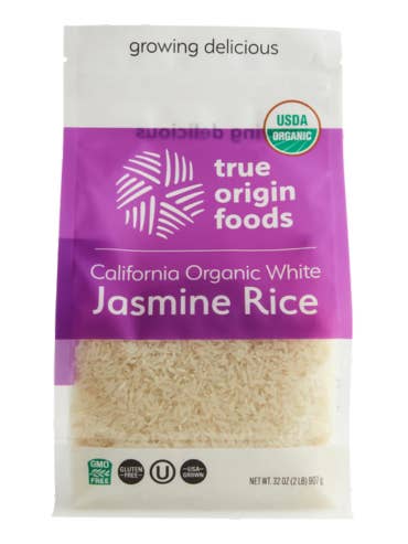 California Økologisk Hvid Jasminris - (6 - 2 Pund Tasker) for engroshandel hos True Origin Foods