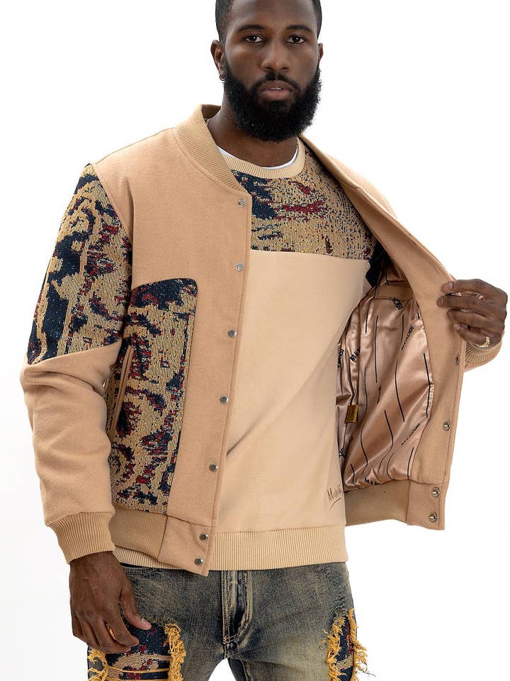 M1099 Bagnoli Collegejacke, Khaki für den Großhandel von Frost Originals