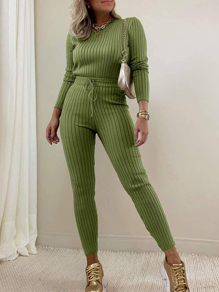 sleeve ribbed knit top drawstring waist pants set and other Purchase Wholesale ribbed set. Free Returns & Net 60 Terms on Faire trending on Faire.