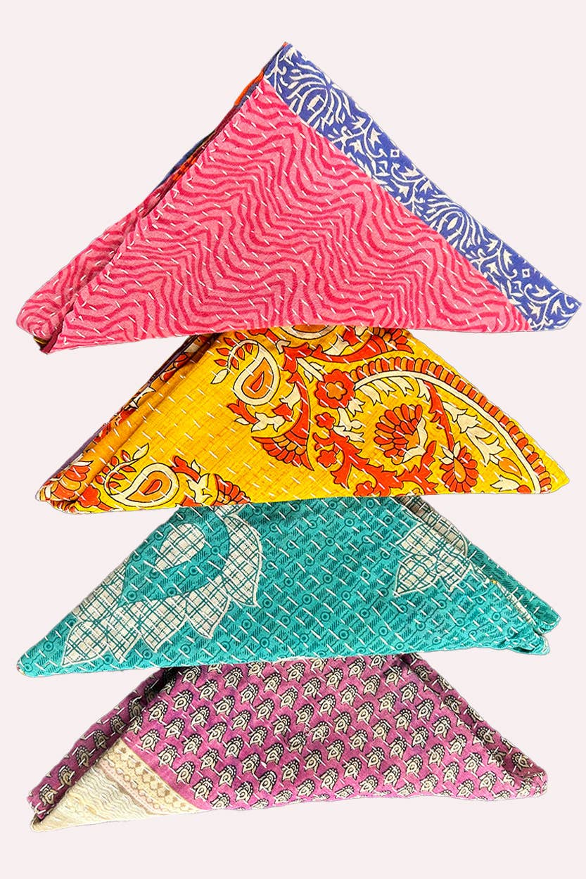 Sevya Handmade – wholesale Dinner & cloth napkin – Kantha Napkins, Set of 412