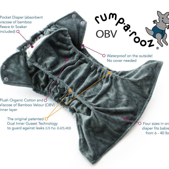 Kanga Care - Wholesale Diaper (Cloth) - Baby - Rumparooz OBV G2 One Size Pocket Cloth Diaper