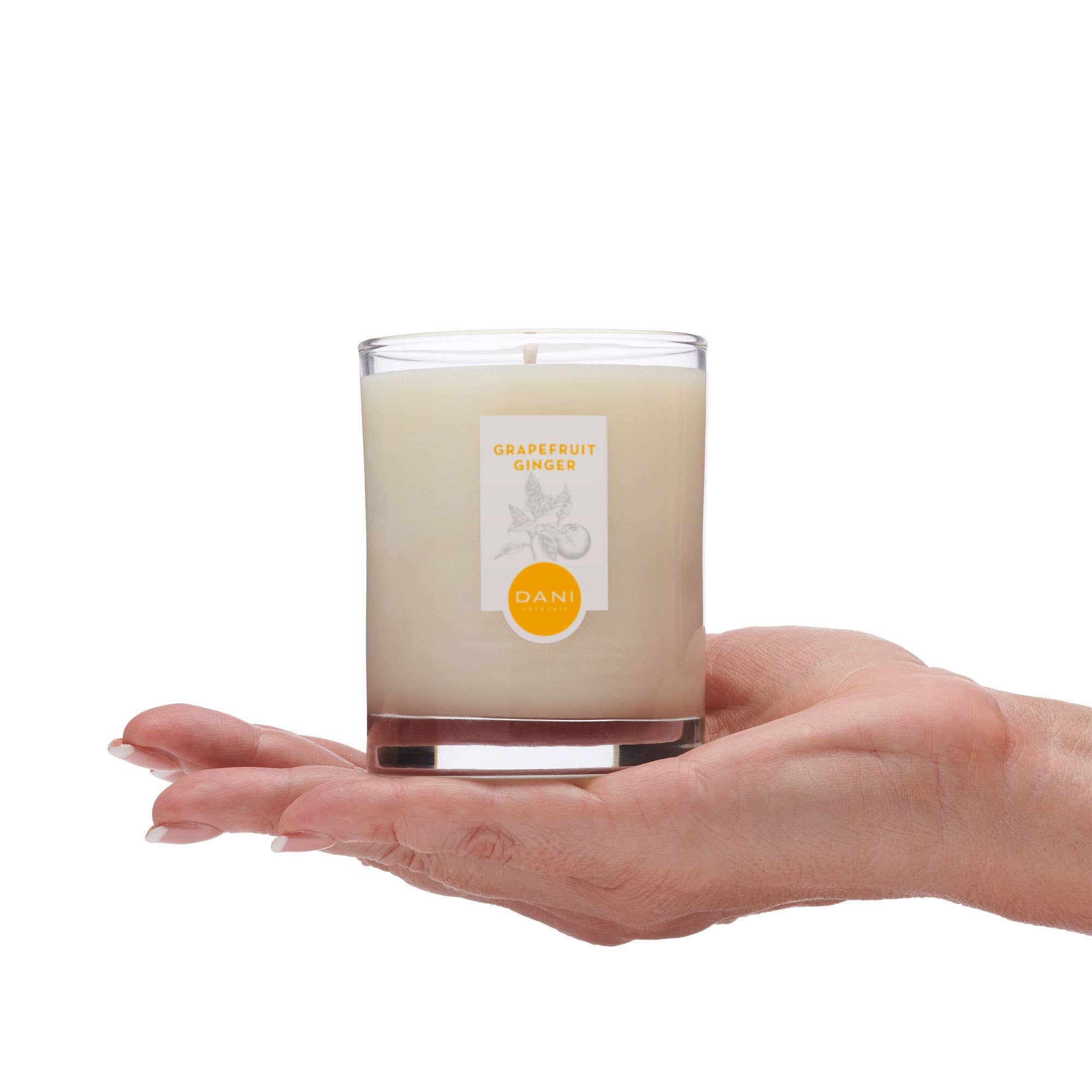 DANI Naturals - Wholesale Jar/Filled Candle - Grapefruit Ginger Glass Candle 7.5oz2