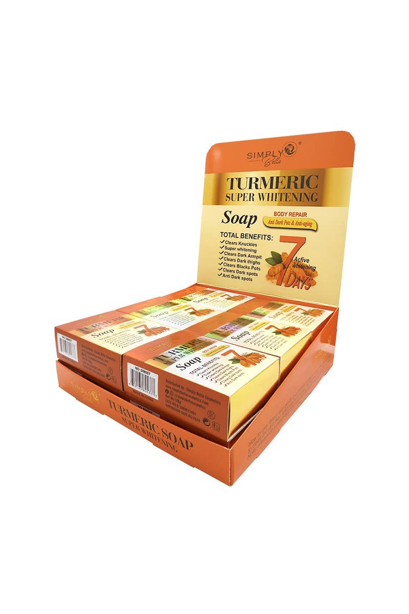 PINEAPPLE Beauty – wholesale Facial cleanser – Simply Bella SIM007 Turmeric Super Whitening Soap - 12 pcs  5