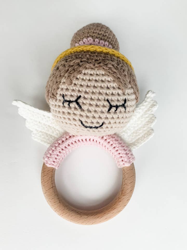 Guardian Angel Rattle (Girl) for wholesale by Lily & Lamb