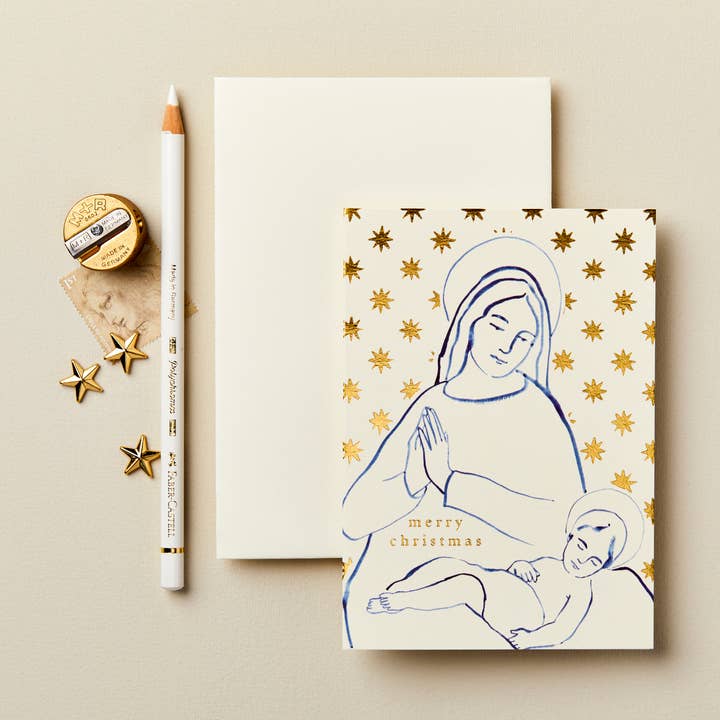 Madonna & Child 'Merry Christmas' Card for wholesale by Wanderlust Paper Co