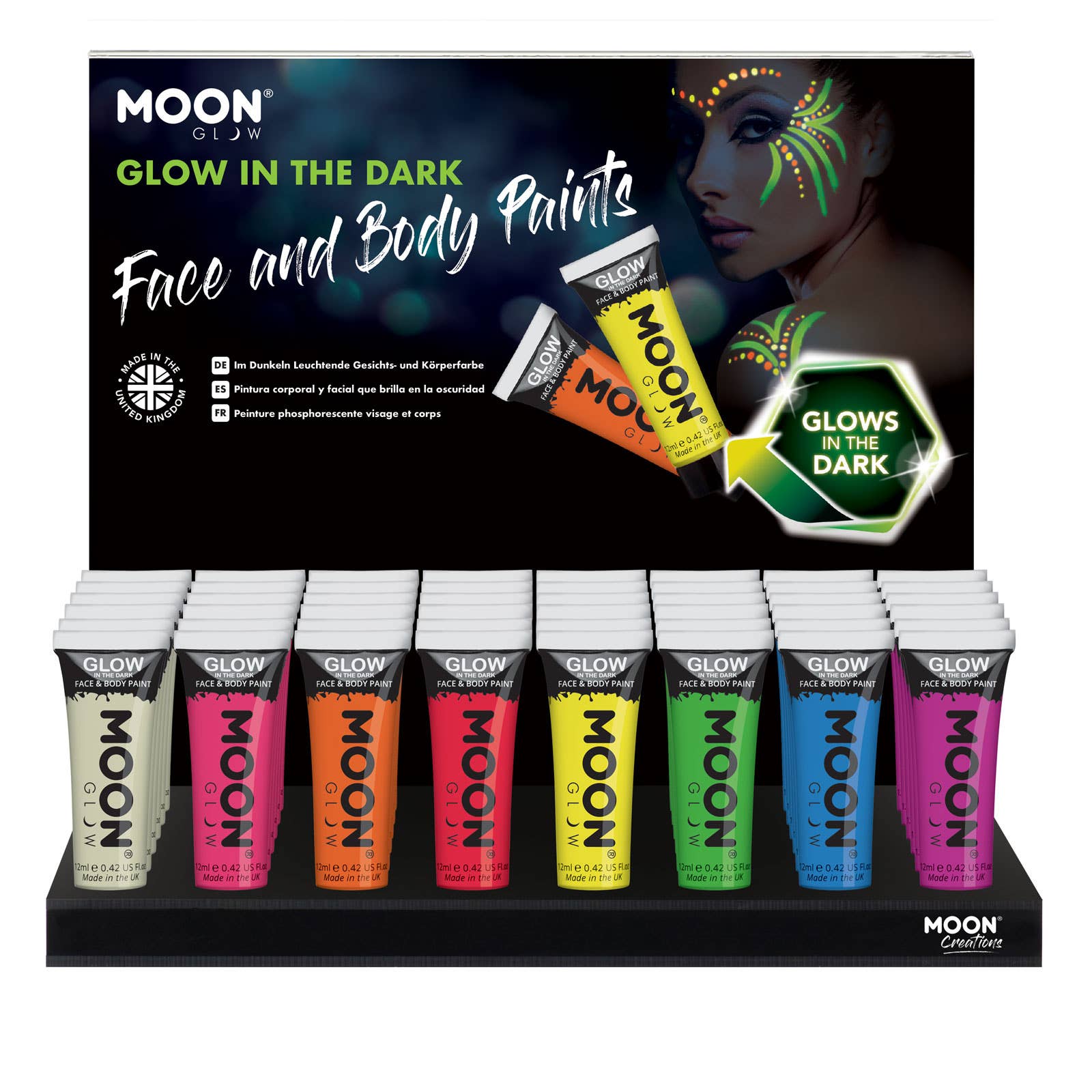 Moon Makeup - Wholesale Retailer Display - Beauty & Wellness - Glow Face & Body Paint 48 Full Display0
