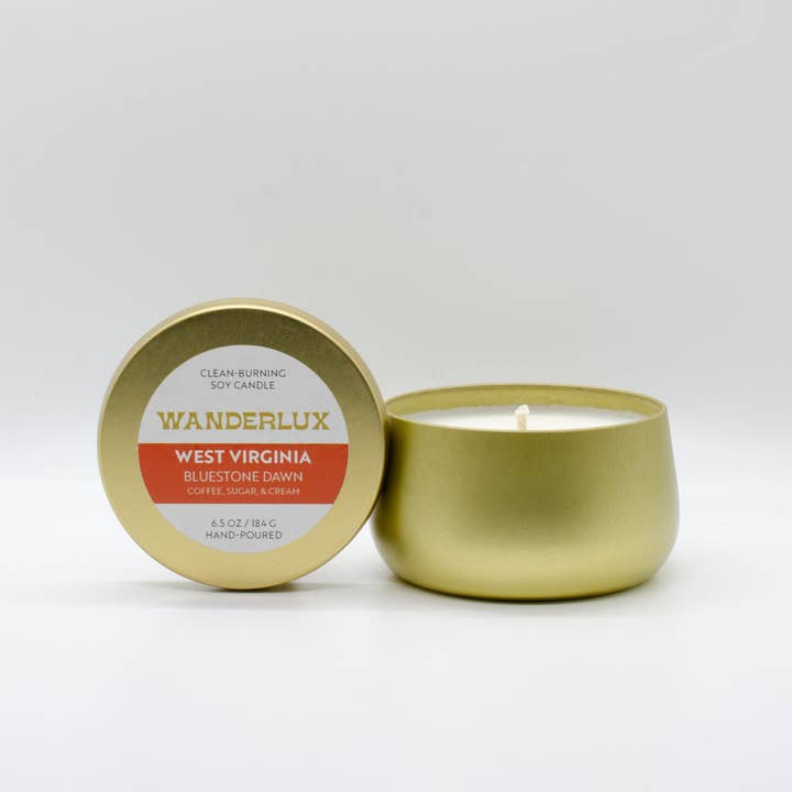 Bougie en cire de soja de 184 grammes Wanderlux West Virginia Bluestone Dawn pour la vente par Wanderlux Candles