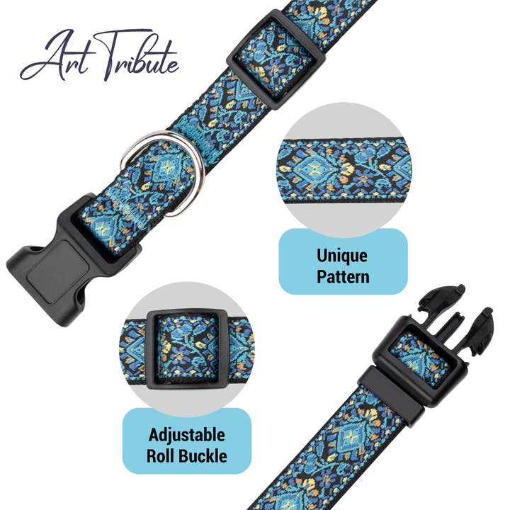 Gradzo - Wholesale Pet collar – Dog - Blue woven Dog collar2