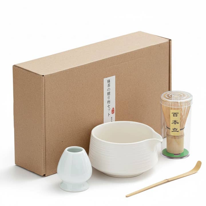 Biomatea - Vente Service à thé - Ensemble de démarrage traditionnel japonais pour Matcha – Édition de base | Bol à matcha en céramique avec fouet en bambou, support pour fouet et cuillère en bambou4