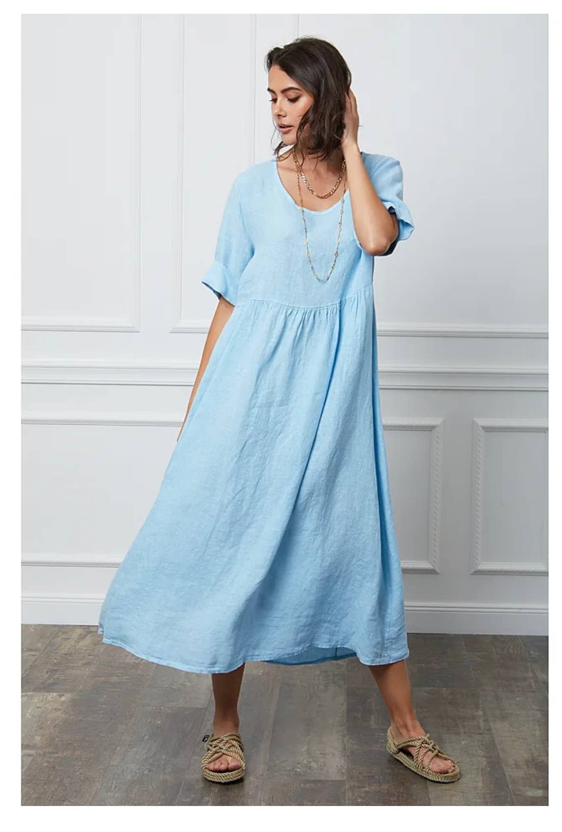 LÉA & LUC - Wholesale Dress - Women's - Long dress in 100% linen REF.71481