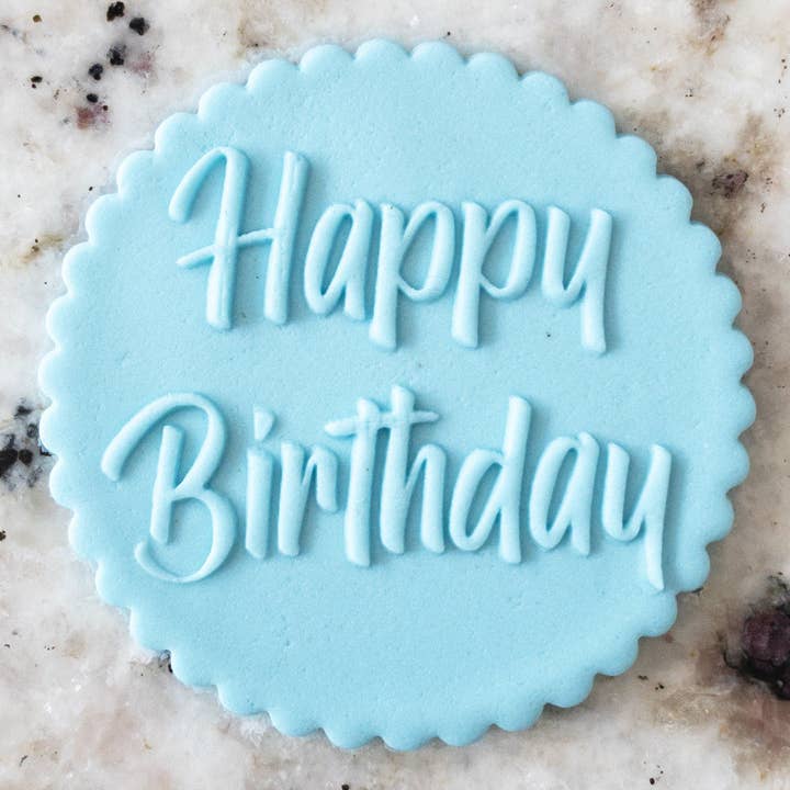 Happy Birthday 6 POPup Embosser Cookie Biscuit Stamp for wholesale by Cut Bake Stamp