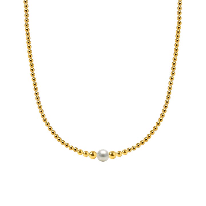Jenna | Halsband med pärlor i guldplätering för wholesale av bara boheme