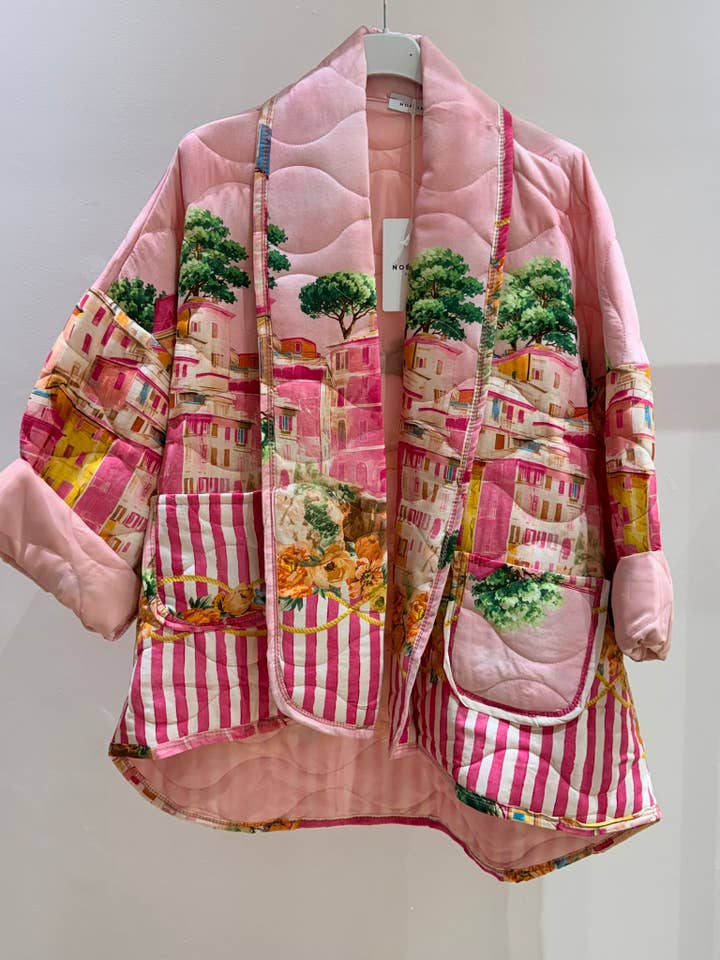 Casaco acolchoado estampado 2466-D2378 por atacado de NOELINE