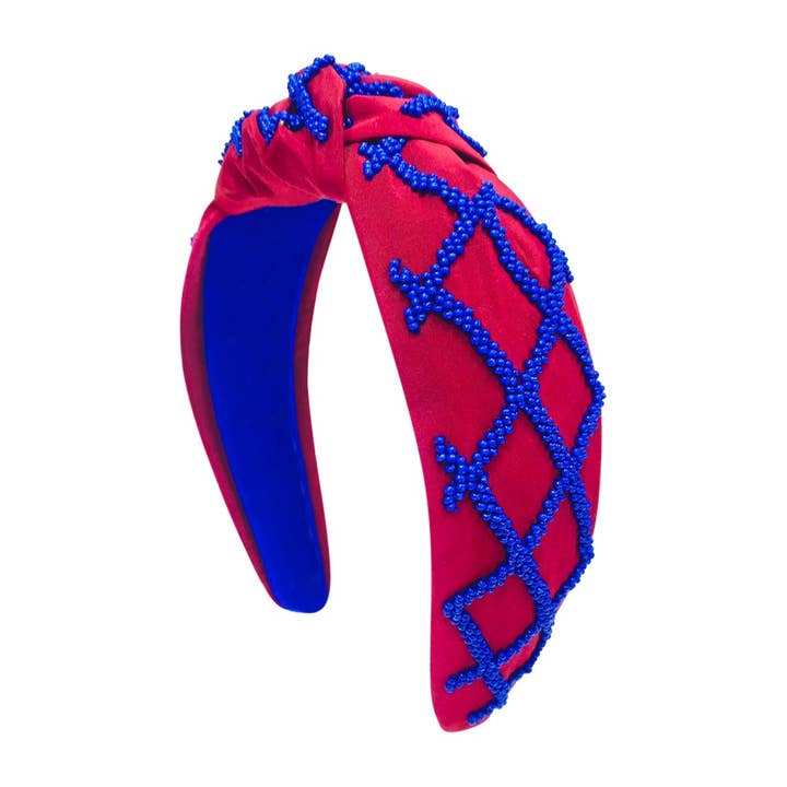 Golden Lily - Wholesale Fashion Headband - Women's - Game Day - Headband Knot - Red & Blue