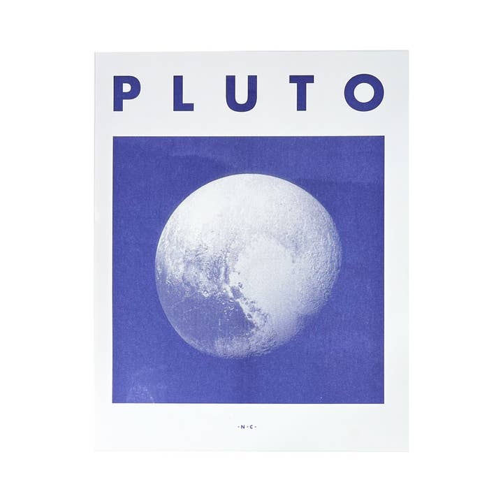 Pluto - Planet Risograph Print for wholesale by Next Chapter Studio