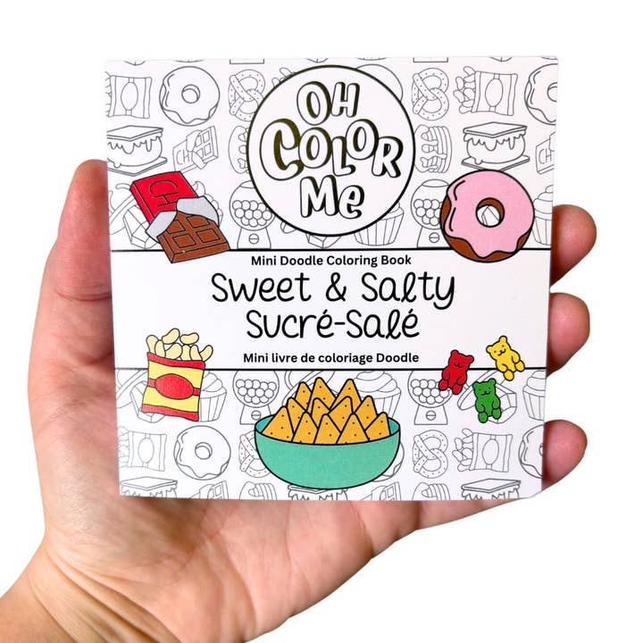 Oh Color Me - Vente Livre de coloriage et d'activités pour adultes - Mini livre de coloriage sucré et salé, 4"x4", cadeau de Noël1