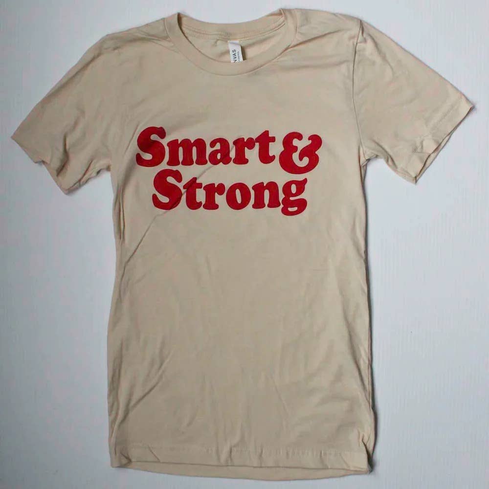 Yonder Studios - Wholesale Screen Printed T-Shirt - Women's - Smart and Strong Shirt in Red1