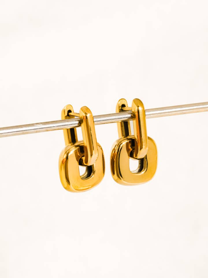 Arliss 18K Gold Non-Tarnish Link Drop Earring for wholesale by Flânerie by MAIQ