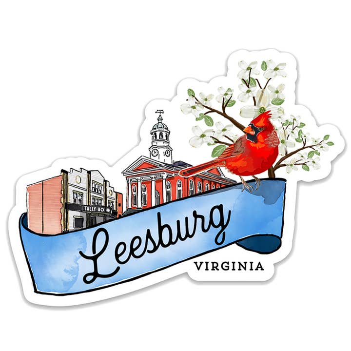 Leesburg Virginia Die Cut Sticker for wholesale by Sweetgum Studio