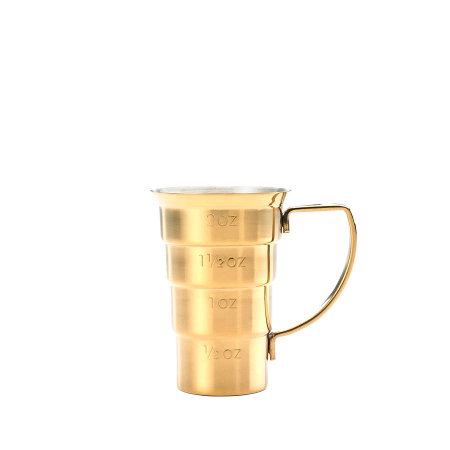 Barfly Mixology Gear & Mercer Culinary - Wholesale Jigger - Barfly M37108GD Drink Jigger, 2 oz, Gold w/Handle