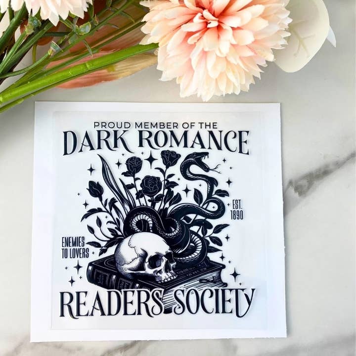 Société de Romance Sombre | Autocollant DTF UV 4" pour la vente par HKS Custom Designs