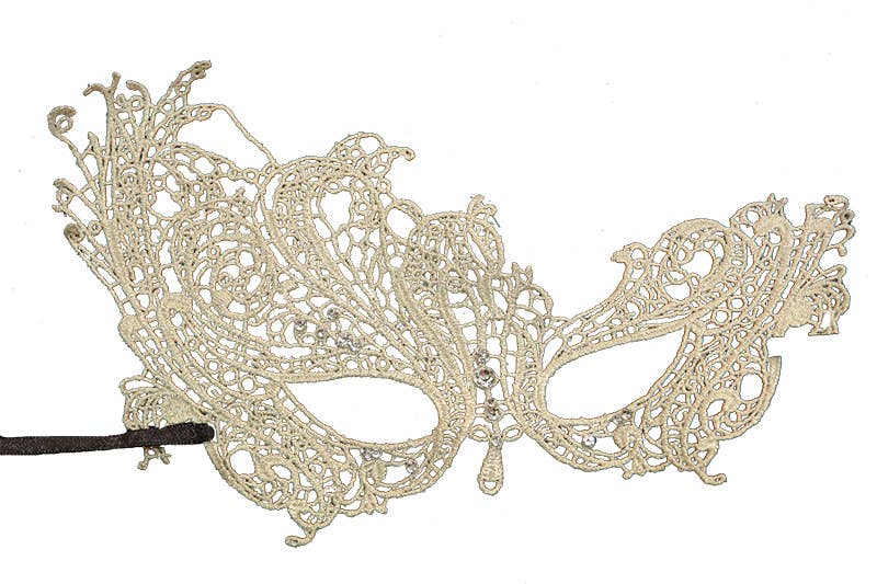 KBW Global Corp. - Wholesale Costume - Unisex - Ivory Swan Lace Mask